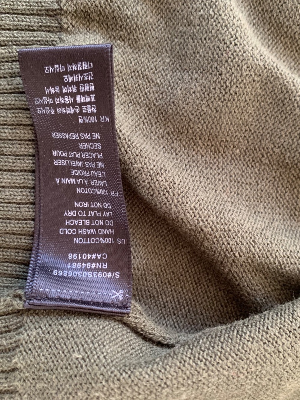 Green Cardigan 100% cotton 3/4 sleeve - Picture 4 of 11
